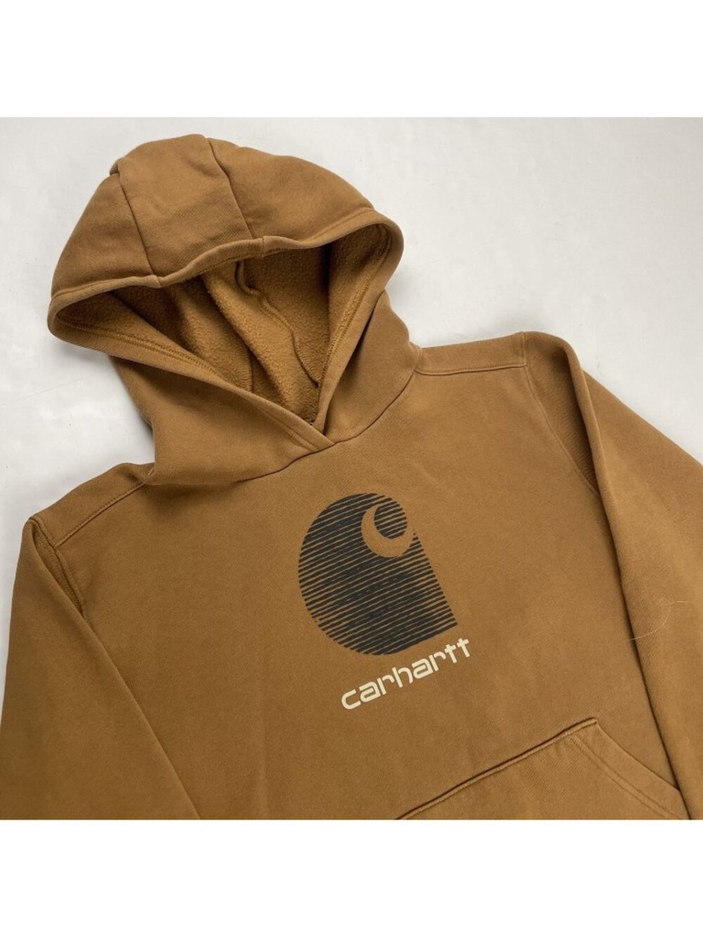 Carhartt Hoodie Sweatshirt Youth L 14/16 Front Pocket Logo Sellout Brown